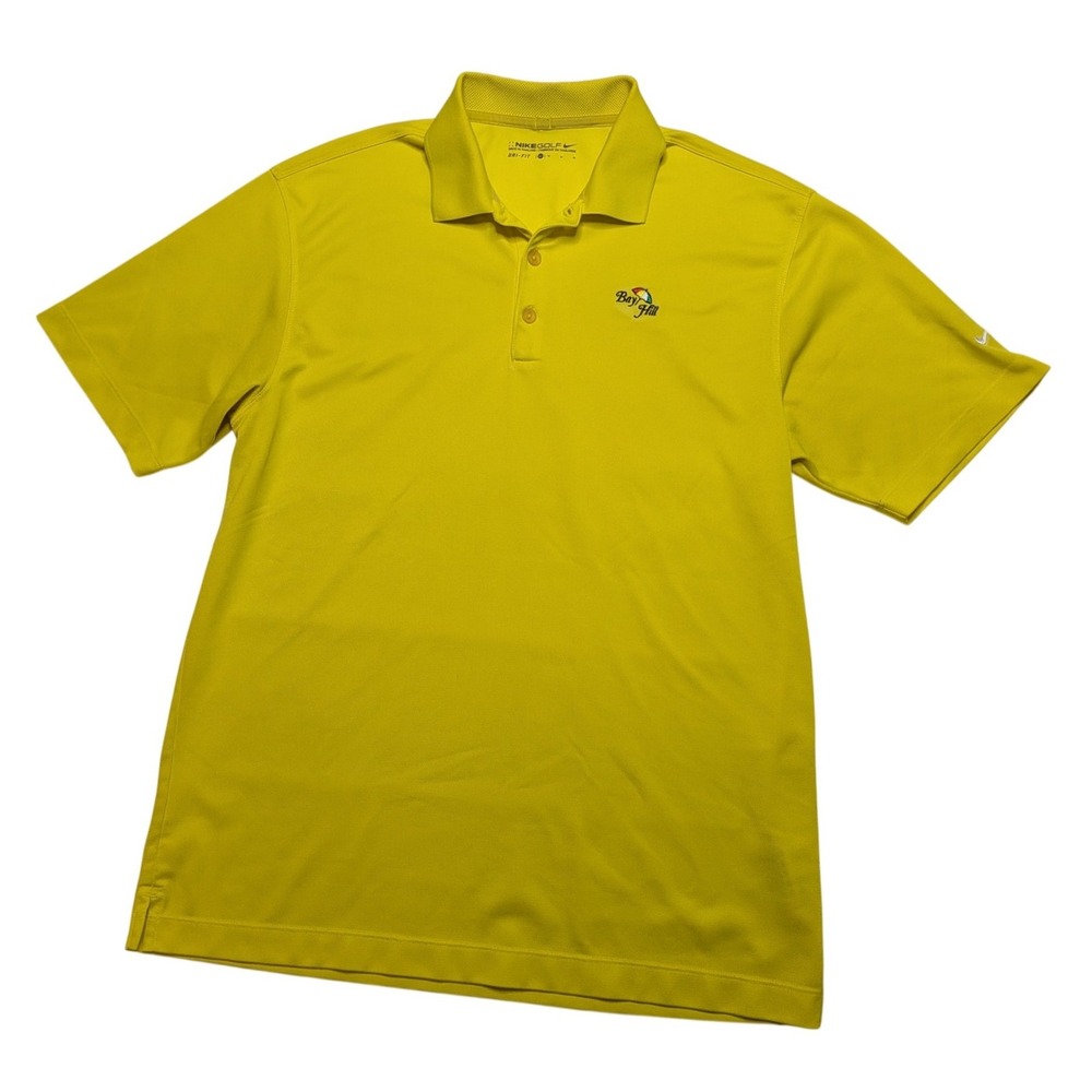 Nike Golf Bay Hill Arnold Palmer Polo Men's M Yellow Dri-FIT Course‎ Logo